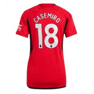 Frauen Fussballtrikots Günstig Manchester United Heimtrikot 2023-24 mit Aufdruck Casemiro 18