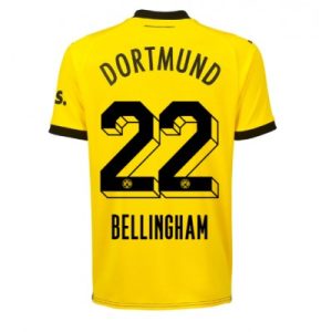Günstige Borussia Dortmund 2023-24 Heimtrikot Kurzarm Jude Bellingham 22