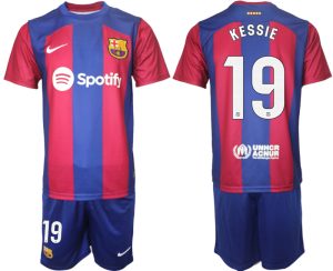 Billig Herren FC Barcelona 2023-2024 Fußballtrikots Set mit namen KESSIE 19