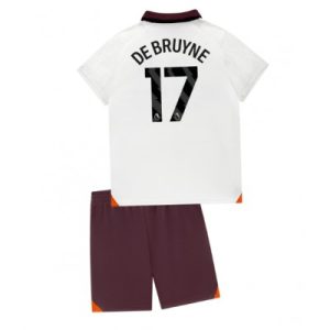 Kinder Manchester City Auswärtstrikot 2023-2024 T-Shirt Kevin De Bruyne 17