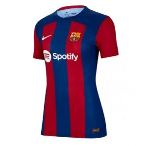 Frauen Barcelona Heimtrikot 2023-24 Kurzarm Fußball Trikot Personalisierbar