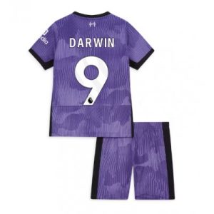 Kinder Fußballtrikot Liverpool 3rd trikot 2023-24 Kurzarm + Kurze Hosen Darwin Nunez 9