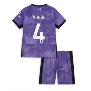 Kinder Fußballtrikot Liverpool 3rd trikot 2023-24 Kurzarm + Kurze Hosen Virgil van Dijk 4