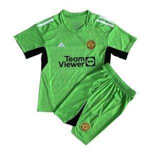 Kinder Fußball Trikot Manchester United Torwart Heimtrikotsatz 2023-2024 grün T-Shirt